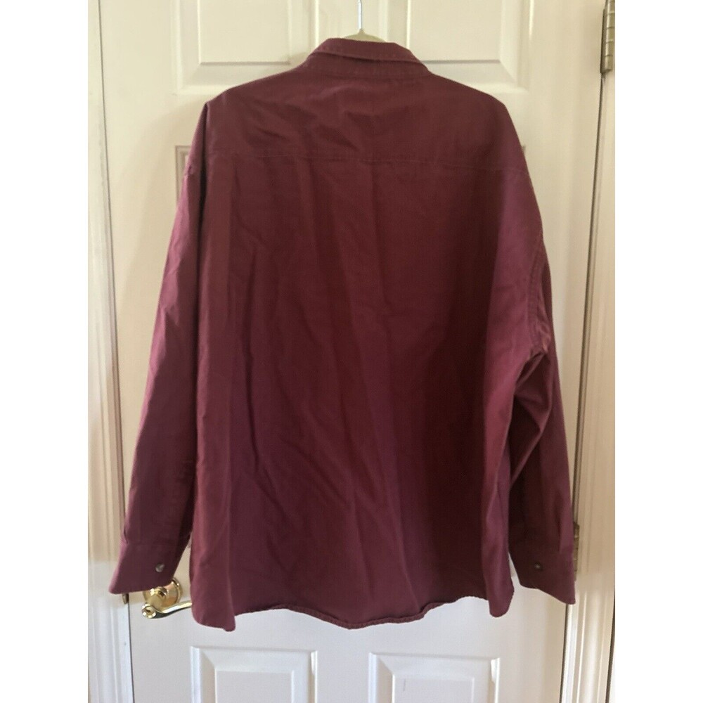 Cabelas Shirt Mens 3XL Red Button Up Flap Pockets Outdoor Thick Heavy - Picture 4 of 8